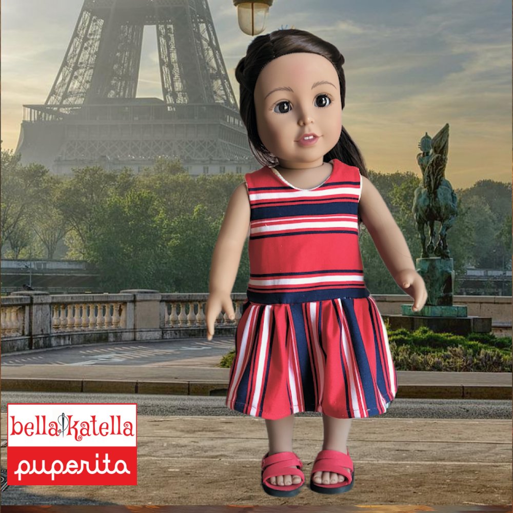 Bella Katella - Puperita Sandy Dress PDF Sewing Pattern for Dolls