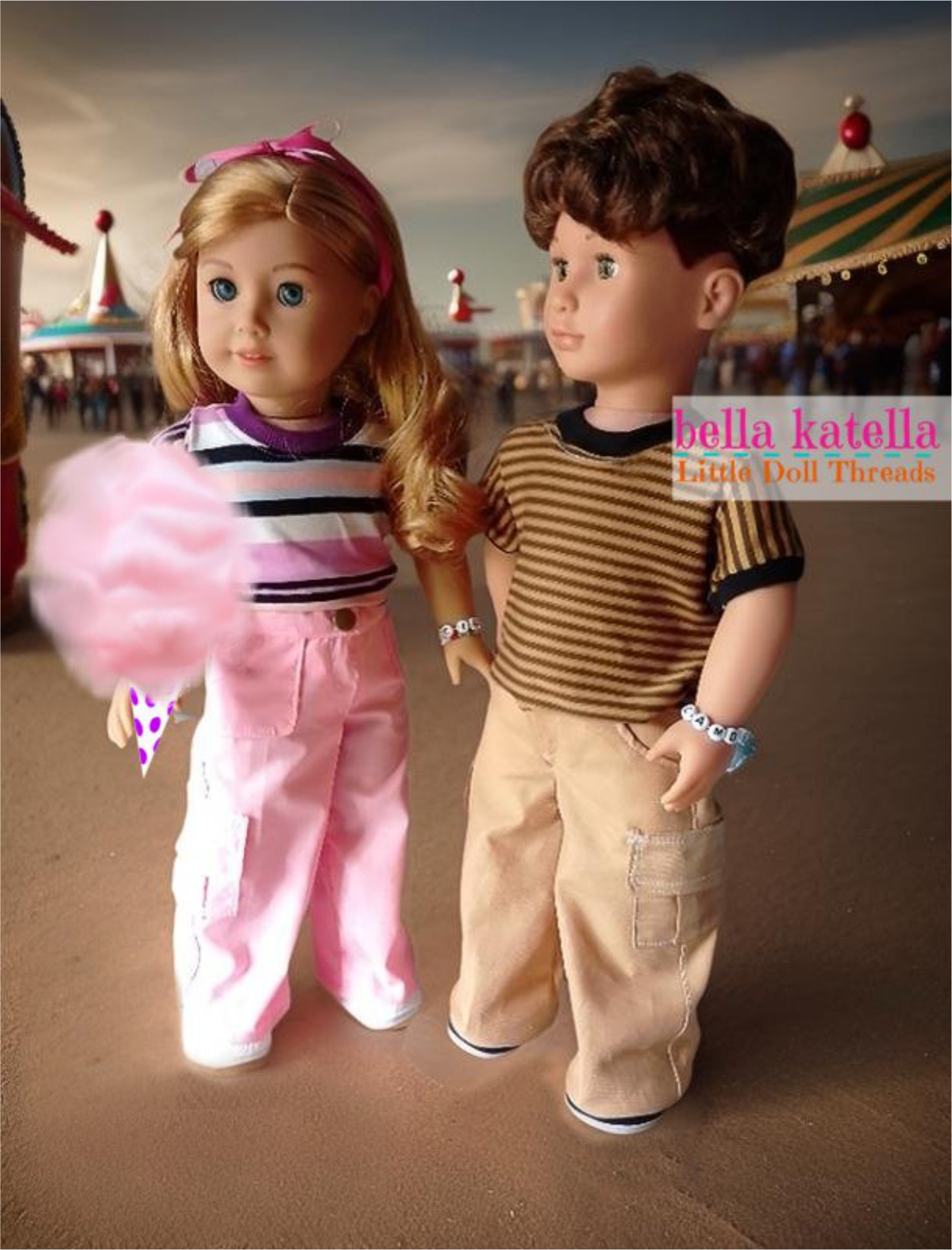 Introducing the Cargo Chic Pants and Unisex T-Shirt Sewing Pattern for AG/OG Dolls