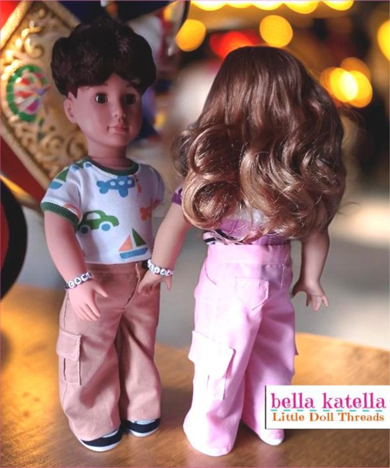Introducing the Cargo Chic Pants and Unisex T-Shirt Sewing Pattern for AG/OG Dolls